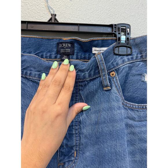 J. Crew Premium Edition High Rise Straight Jean with Button Fly; Size 34 - Picture 5 of 7